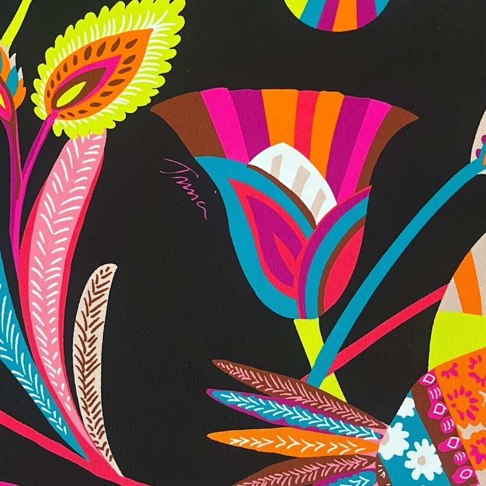 {Trina Turk} Luminary Printed Off The Shoulder Ruffle One Piece Swimsuit - NWT - Picture 9 of 14
